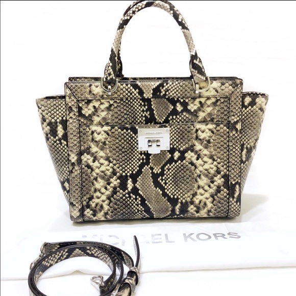 Michael Kors Tina Python Satchel - Picture 3 of 7